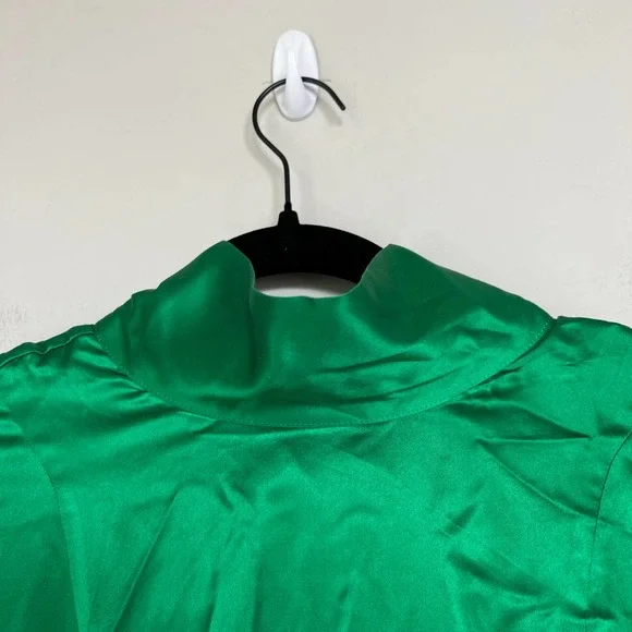 J. Crew Collection Open-Back Silk Charmeuse Long Sleeve Mock Neck Dress Size 0 - Picture 6 of 11